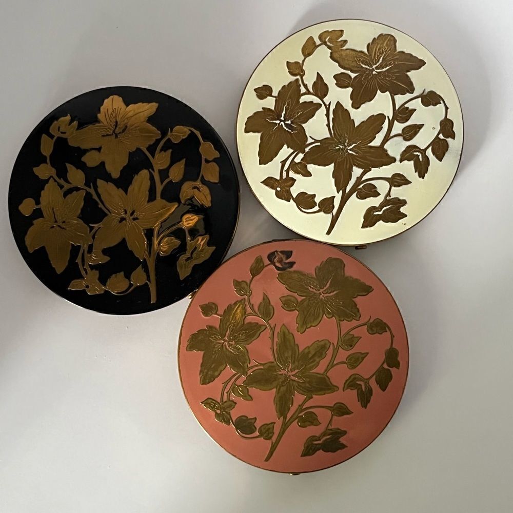 Lot of 3 large vintage Rex fifth Avenue compacts